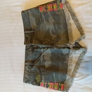 Roxy camo jean shorts